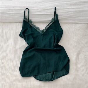 5/30❤️‍🔥 Elegant Green Lace Trim Camisole